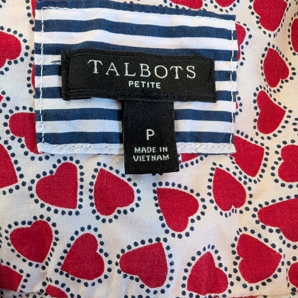 😃Talbots hearts button down shirt sz P - Picture 5 of 6